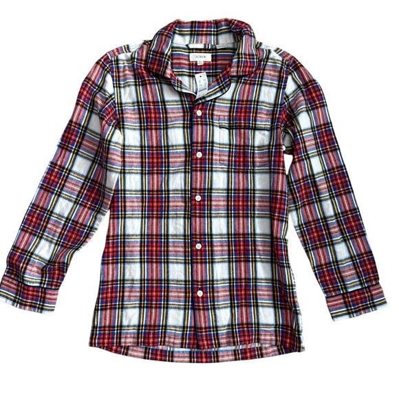 J. Crew Plaid Flannel Pajama White-Out‎ Plaid Red Multi Size XS - Picture 8 of 12
